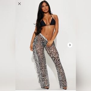 NWT Fashion Nova Sunshine See Through Cover Up Pants. Size M